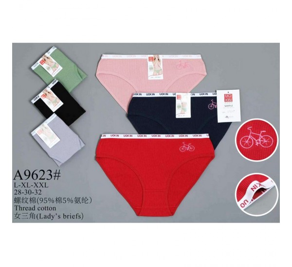 Труси жіночі 12 шт (L-2XL) рубчик KiE_A9623