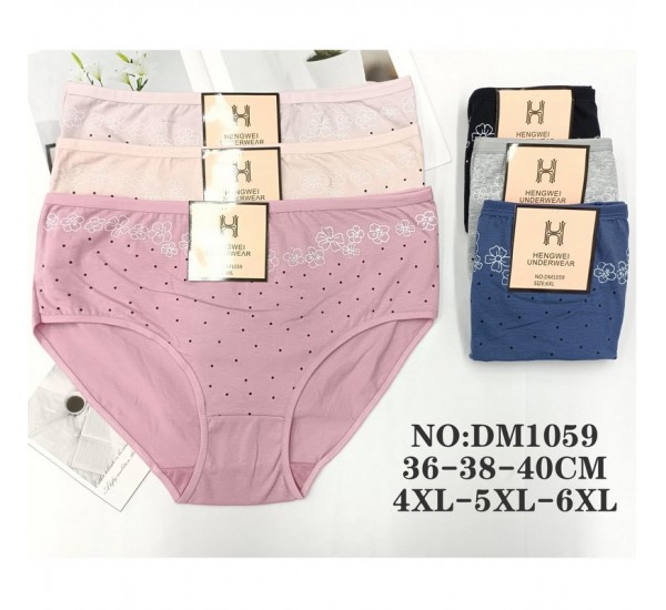 Труси жіночі 12 шт (4-6XL) коттон KiE_DM1059