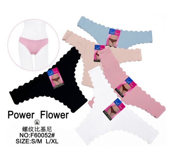 Стринги женские 24 шт (S-XL) рубчик KiE_F60052
