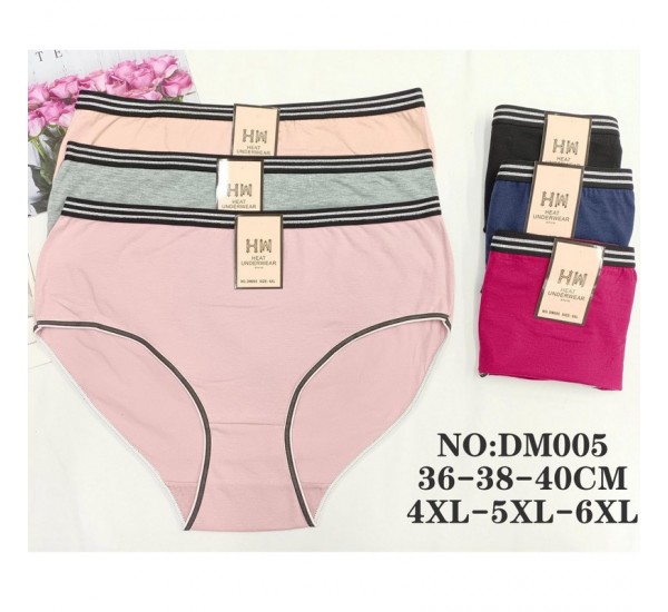 Трусы женские 12 шт (4-6XL) коттон KiE_DM005
