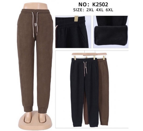Брюки женские 6 шт (2-6XL) флис KiE_K2502