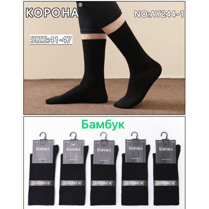 Шкарпетки чоловічі, бамбук 10 шт (41-47 р) KiE_AY244-1