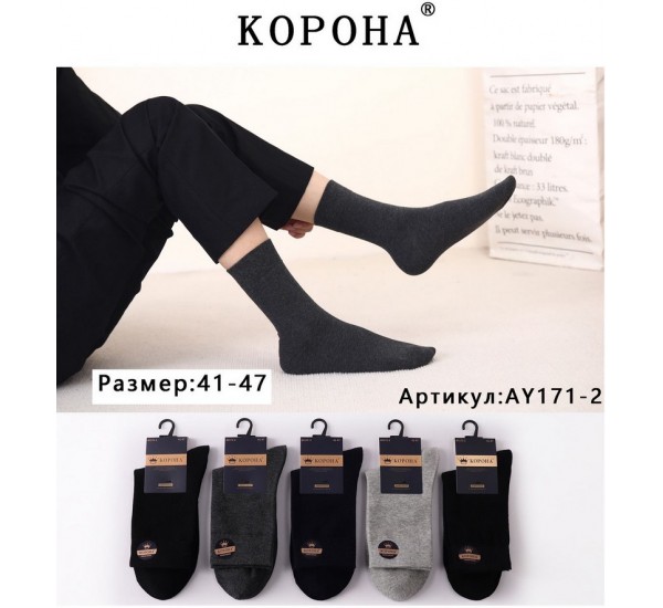 Носки мужские, коттон 10 шт (41-47 р) KiE_AY171-2