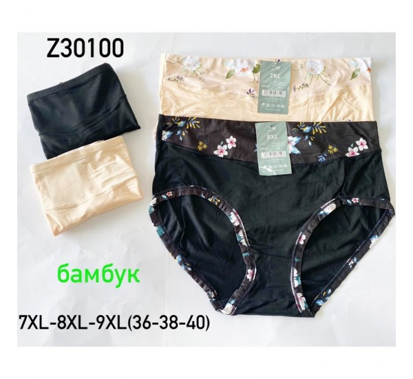 Труси жіночі 12 шт (7-9XL) бамбук KiE_Z30100a