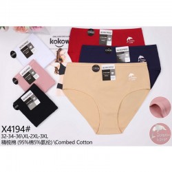 Труси жіночі батал 12 шт (1-3XL) коттон KiE_X4194