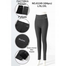 Лосины женские 6 шт (L-2XL) рубчик/мех KiE_A5249-3