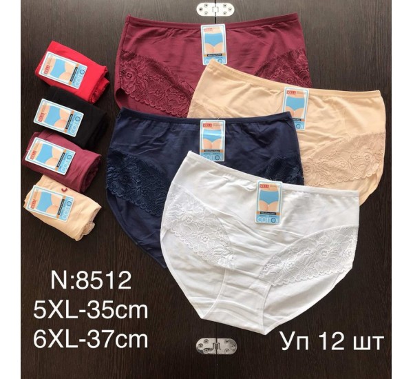 Труси жіночі супер батал 12 шт (5-6XL) коттон KiE_8512