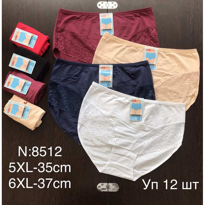 Трусы женские супер батал 12 шт (5-6XL) коттон KiE_8512