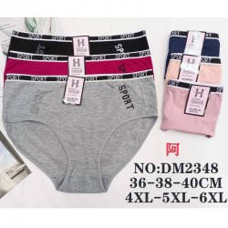 Трусы женские батал 12 шт (4-6XL) коттон KiE_DM2348