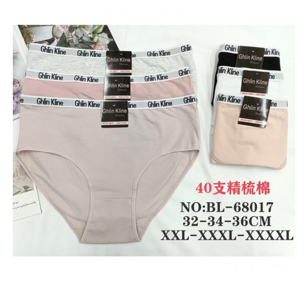 Труси жіночі батал 12 шт (2-4XL) коттон KiE_BL-68017