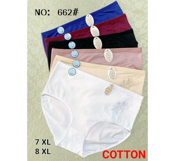 Труси жіночі батал 12 шт (7-8XL) коттон KiE_662