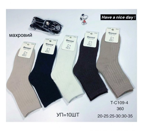 Шкарпетки дитячі 10 шт (20-35 р) махра KiE_T-C109-4