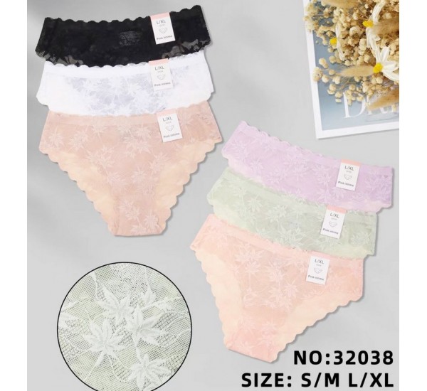 Трусы женские 24 шт (S-XL) полиэстер KiE_32038