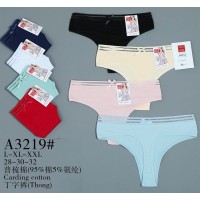 Стринги женские 12 шт (L-2XL) коттон KiE_A3219
