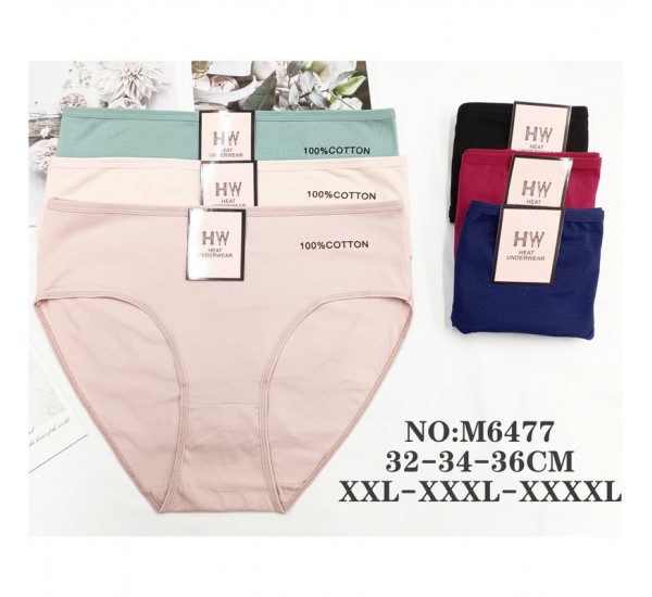 Трусы женские 12 шт (2-4XL) коттон KiE_M6477