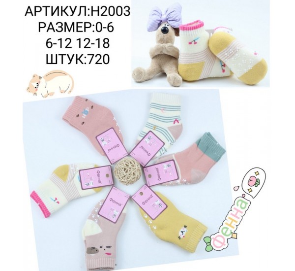 Носки для младенцев 12 шт (0-18 мес) махра KiE_H2003