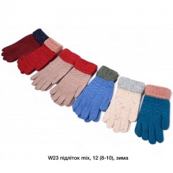 Перчатки детские 12 шт (8-10 лет) акрил LeR_W23