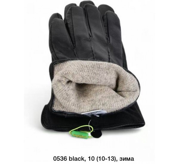 Перчатки мужские, сенсор 10 шт (10-12 р) кожа/шерсть LeR_0536