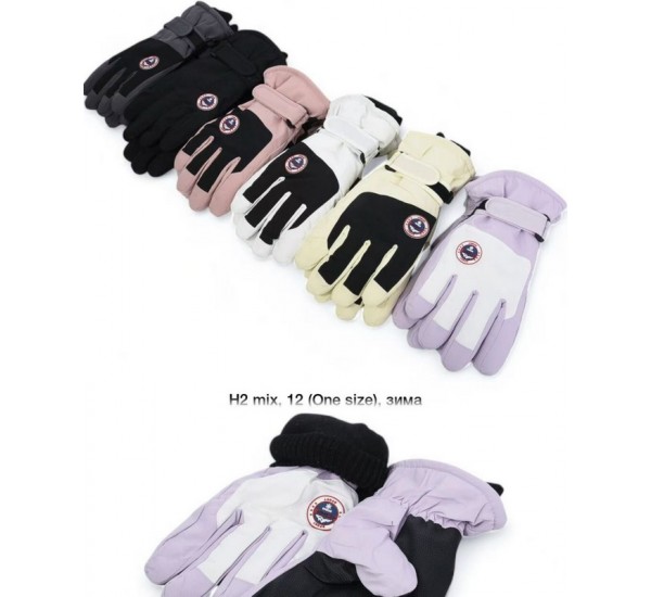 Рукавички жіночі 12 шт (норма) нейлон/фліс LeR_H-2