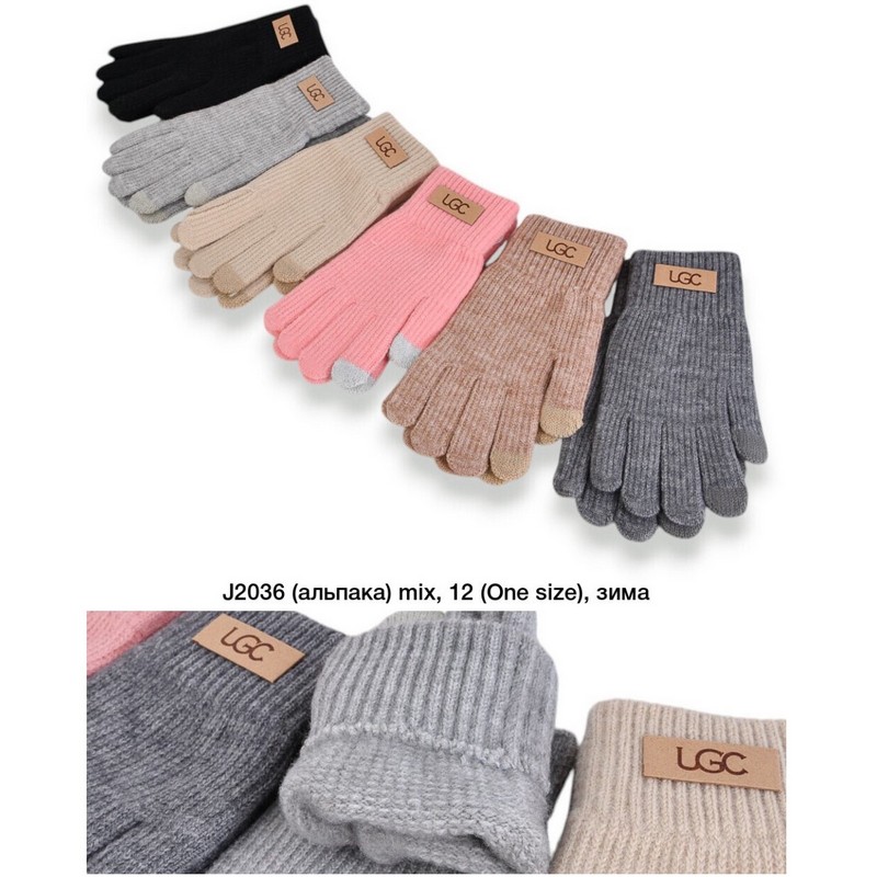Перчатки женские, сенсор 12 шт (универсальный) альпака LeR_J2036