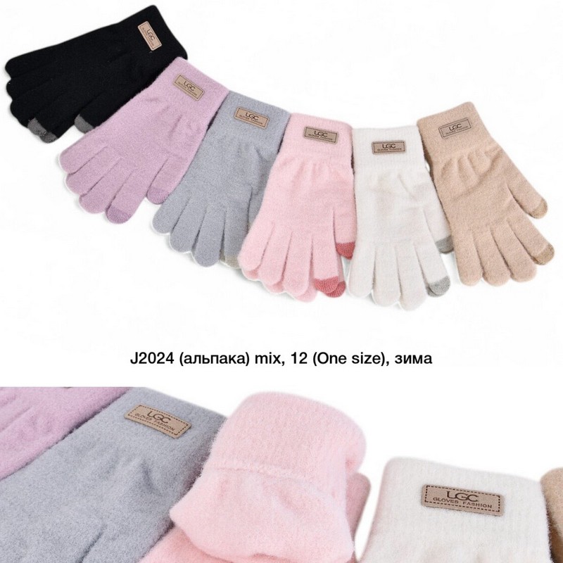 Перчатки женские, сенсор 12 шт (универсальный) альпака LeR_J2024