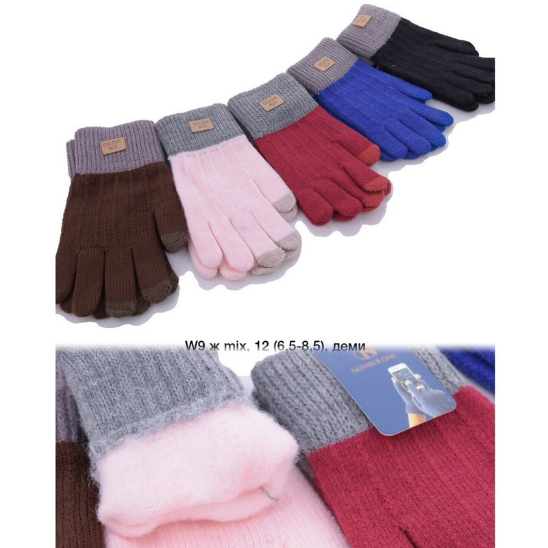 Перчатки женские, сенсор 12 шт (универсальный) акрил LeR_W9