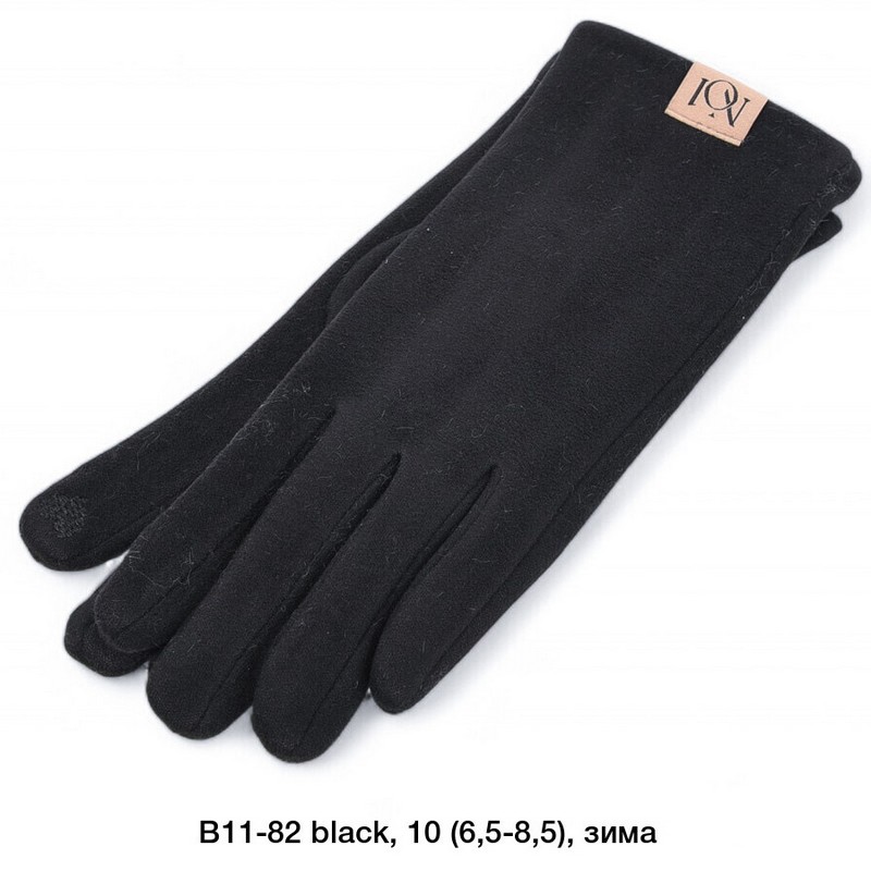 Перчатки женские, сенсор 14 шт (6,5-8,5 р) драп/плюш LeR_B11-82