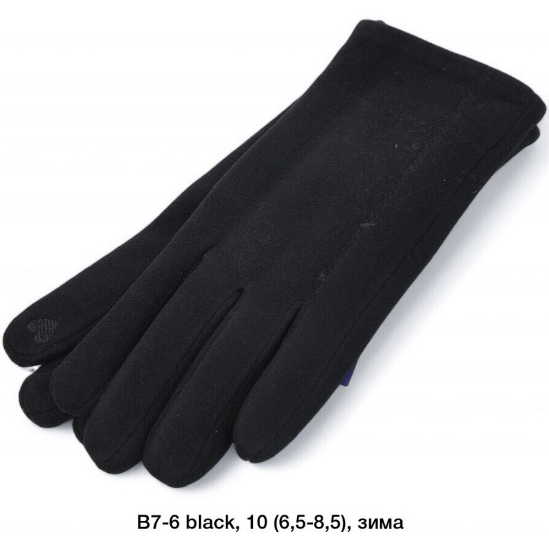 Перчатки женские, сенсор 12 шт (6,5-8,5 р) драп/мех LeR_B7-6