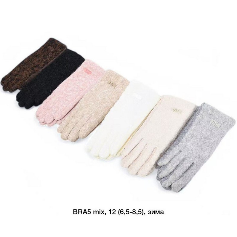 Перчатки женские, сенсор 12 шт (6,5-8,5 р) кашемир/плюш LeR_BRA5