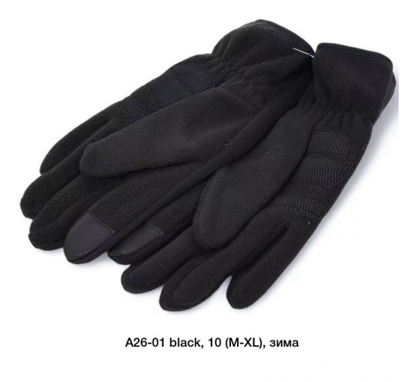 Рукавички чоловічі, сенсор 12 шт (M-XL) фліс LeR_A26-01