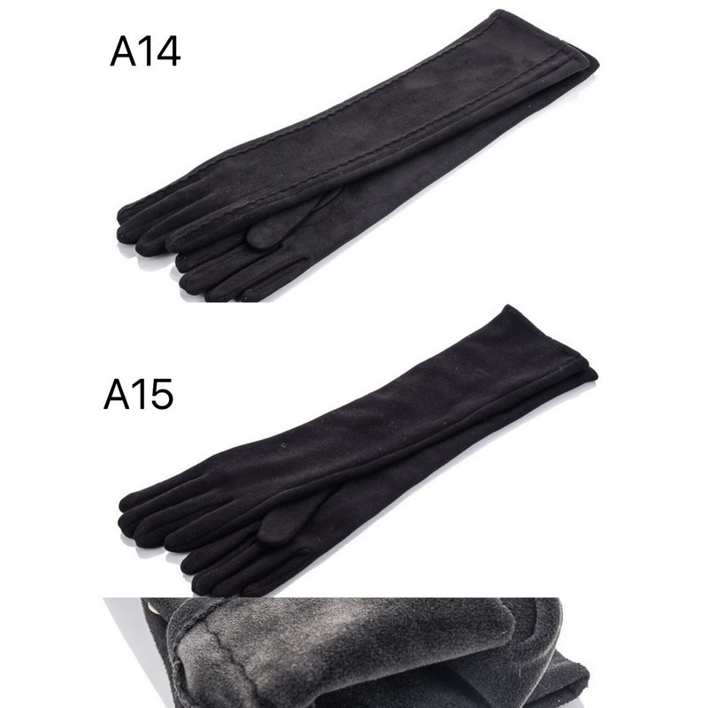 Перчатки женские 10 шт (6,5-8,5 р) замш/плюш LeR_PCKb