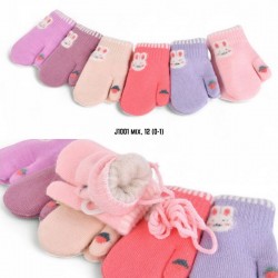 Варежки двойные детские 12 шт (1-2 года) акрил LeR_J1001