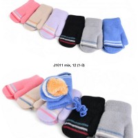 Рукавиці подвійні дитячі 12 шт (1-3 роки) хутро LeR_J1011