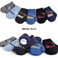 Рукавиці подвійні дитячі 12 шт (2-4 роки) акріл LeR_J1012