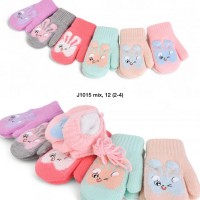 Рукавиці подвійні дитячі 12 шт (2-4 роки) акріл LeR_J1015