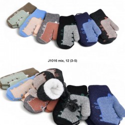 Рукавиці подвійні дитячі 12 шт (3-5 років) акріл LeR_J1016