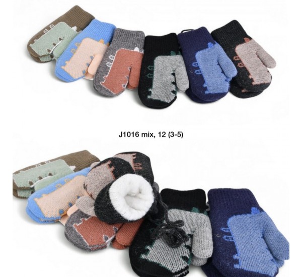 Рукавиці подвійні дитячі 12 шт (3-5 років) акріл LeR_J1016