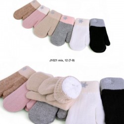 Рукавиці дитячі 12 шт (7-9 років) хутро LeR_J1021