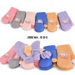 Варежки детские 12 шт (1-2 года) мех LeR_J1002