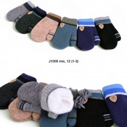 Варежки двойные детские 12 шт (1-3 года) акрил LeR_J1008
