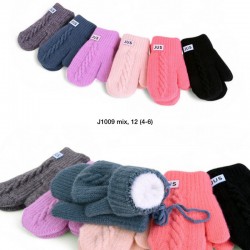 Варежки двойные детские 12 шт (4-6 лет) акрил LeR_J1009