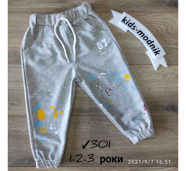 Спорт штаны для мальчиков 3 шт двунить (1-3 года) MiLi_301a