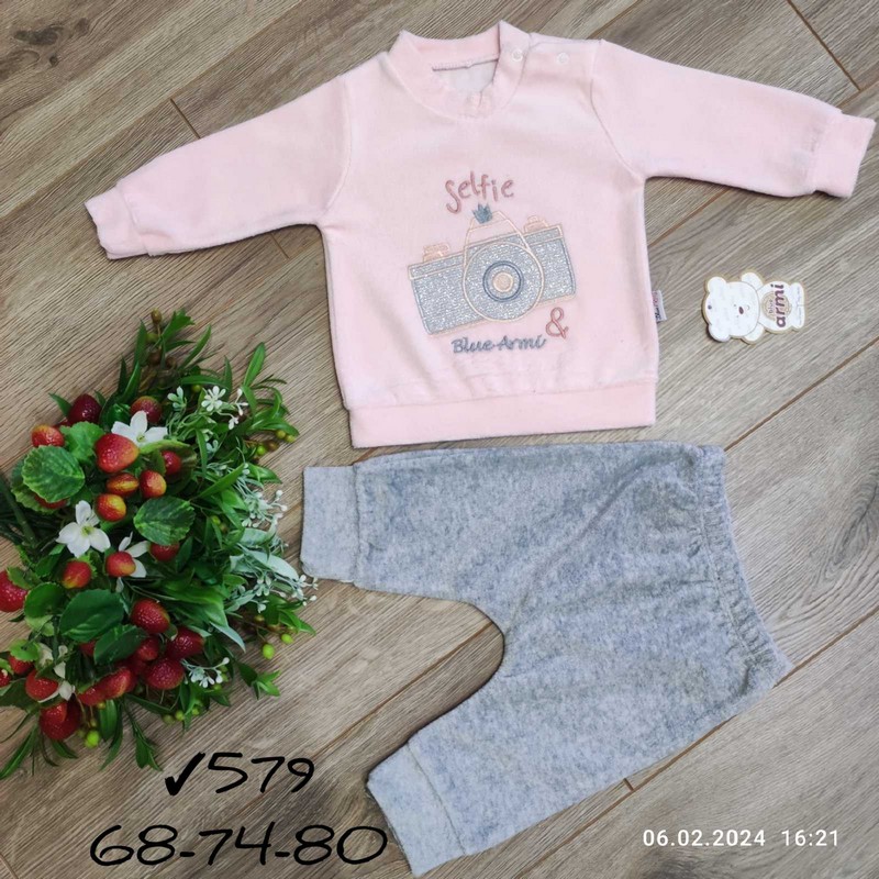 Костюм для младенцев 3 шт велюр (6-12 мес) MiLi_579a