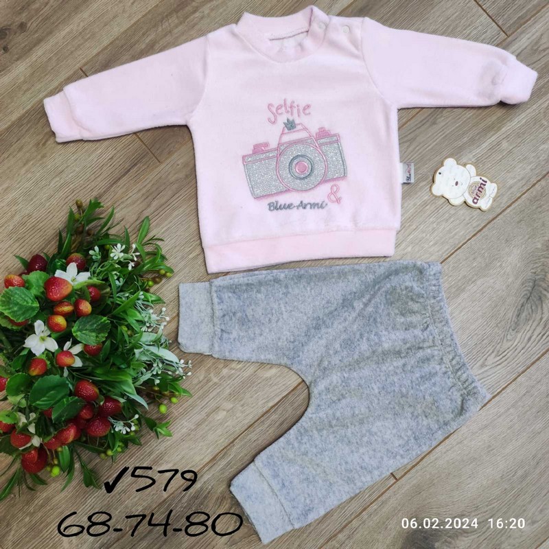 Костюм для младенцев 3 шт велюр (6-12 мес) MiLi_579c