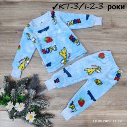 Пижама детская 3 шт велсофт (1-3 года) MiLi_KT-3f