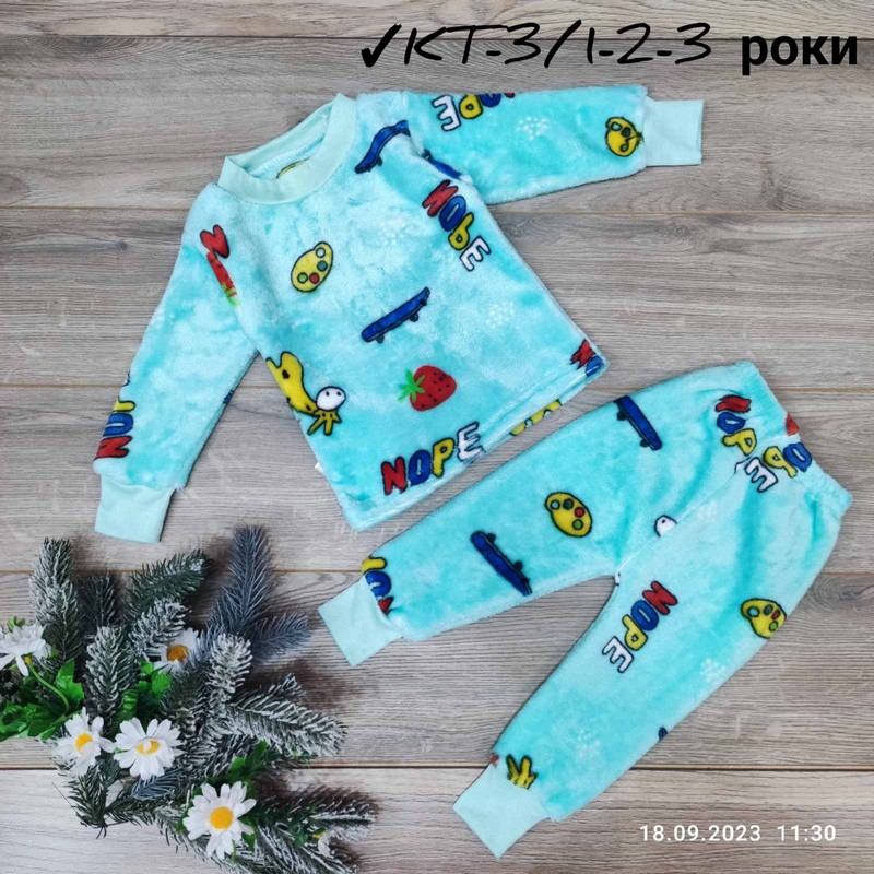 Піжама дитяча 3 шт велсофт (1-3 роки) MiLi_KT-3g