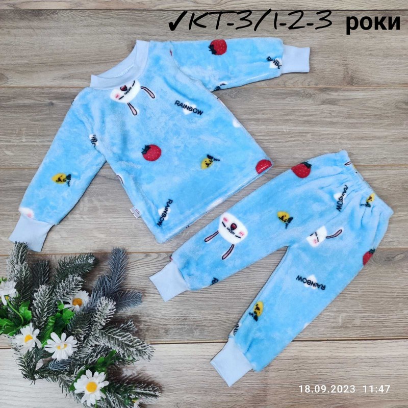 Піжама дитяча 3 шт велсофт (1-3 роки) MiLi_KT-3r
