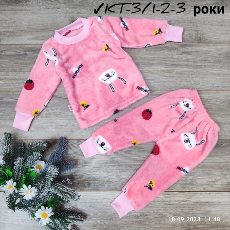 Піжама дитяча 3 шт велсофт (1-3 роки) MiLi_KT-3t