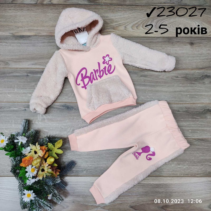 Костюм для девочек 4 шт двунить/флис (2-5 лет) MiLi_23027b