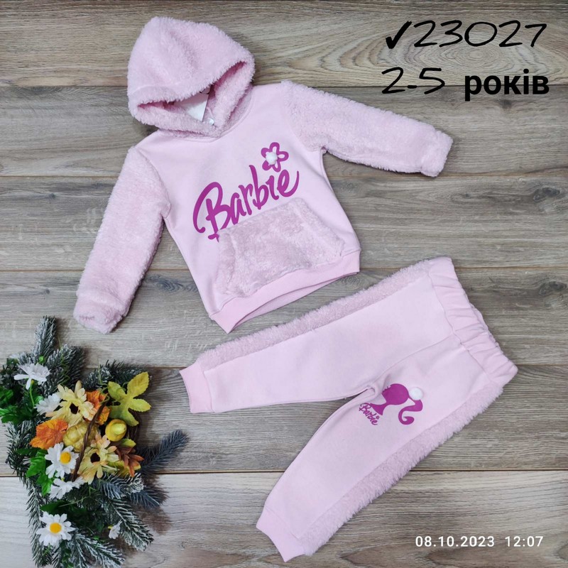 Костюм для девочек 4 шт двунить/флис (2-5 лет) MiLi_23027c